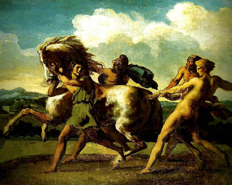 Theodore   Gericault heval arrete par des esclaves China oil painting art
